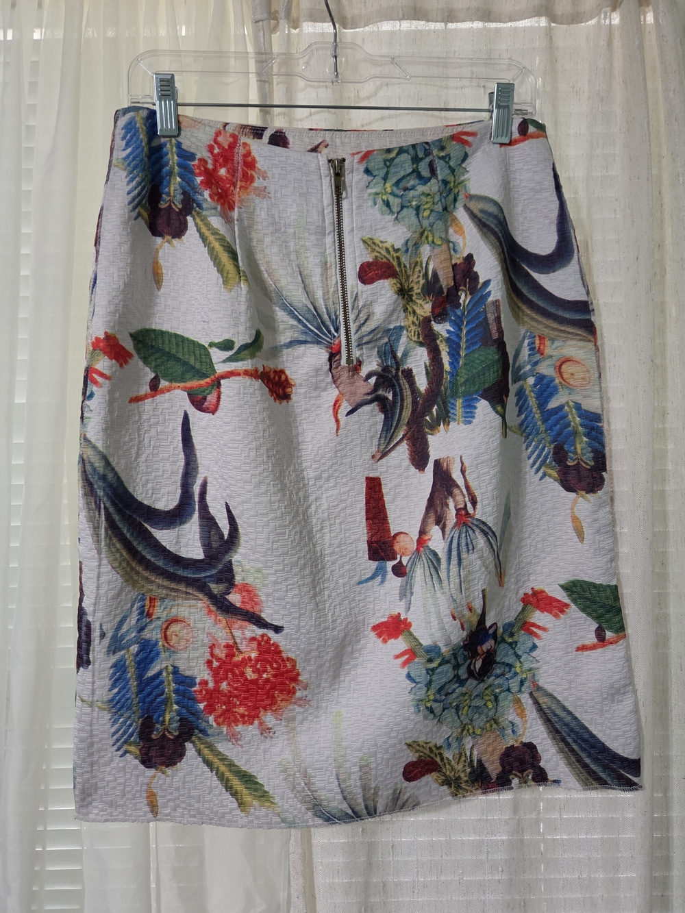 Philosophy White Floral Pencil Skirt with Multicolor Botanical Print - Picture 3 of 5